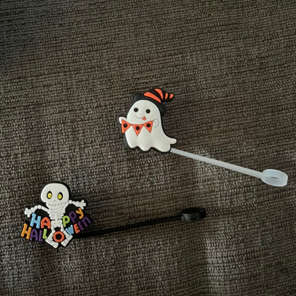 Halloween themed straw toppers